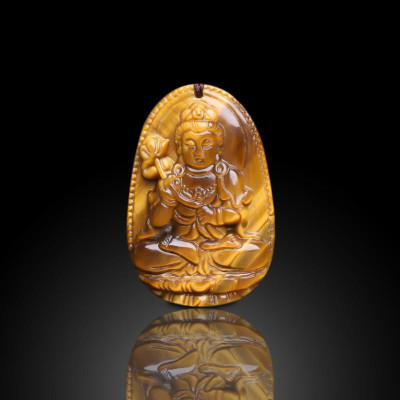 Mặt dây chuyền phật bản mệnh 12 con giáp đá mắt hổ 5A