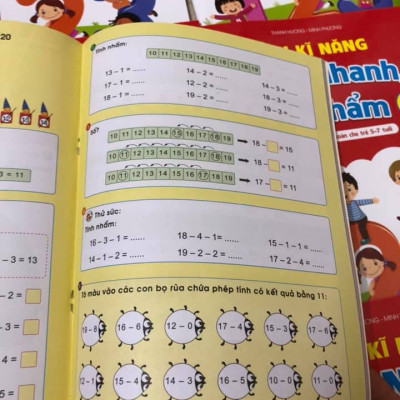 Combo Rèn kĩ năng tính nhanh, tính nhẩm + Rèn kĩ năng Cộng trừ trong phạm vi 100 (không nhớ và có nhớ) - Bí quyết học giỏi toán cho trẻ 6-7 tuổi 