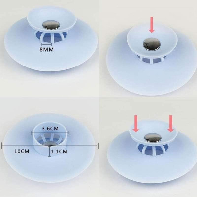 Nắp Đậy Giữ Nước Bồn Rửa Chén Bát, Lavarbo Bằng Silicon Có Nút Bật Mở, Lỗ Thoát Nước 2 Trong 1 Tiện Lợi - Dụng Cụ Lọc Rác, Tóc Cho Bồn Rửa Chén Bát, Lavarbo Bằng Silicon