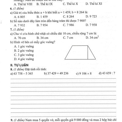Bộ Đề Kiểm Tra Môn Toán Lớp 4 Tập 1 (Dùng Kèm SGK Kết Nối Tri Thức Với Cuộc Sống) - HA