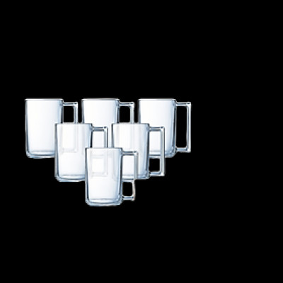 Bộ cốc (ly) bia Luminarc Fitness 6 chiếc có quai 450ml, chống bám màu, bám mùi hiệu quả - L8042*6