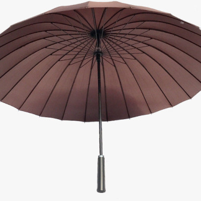 Ô đi mưa cán dài cỡ lớn dù đi mưa cao cấp 24 nan siêu chắc chắn màu nâu