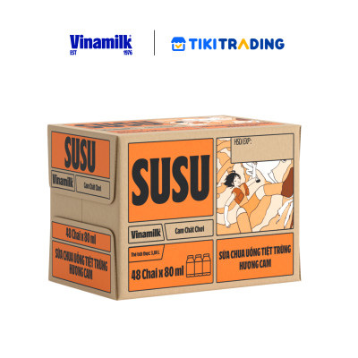Sữa chua uống hương cam Vinamilk Susu - Thùng 48 chai 80ml