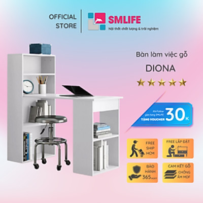 Bàn liền giá sách gỗ CN SMLIFE Diona