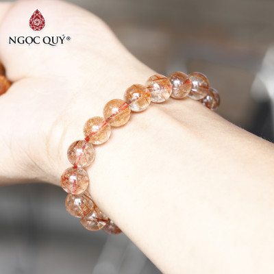 Vòng tay đá thạch anh tóc cam mệnh hoả, thổ - Ngọc Quý Gemstones