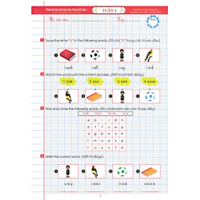 Phiếu Bài Tập Cuối Tuần Môn Tiếng Anh Lớp 1 (Theo Chương Trình Tiểu Học Mới) - HA