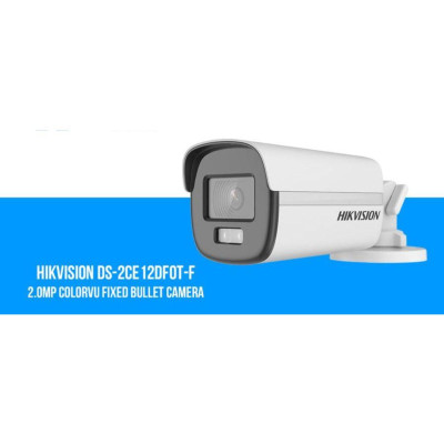 Camera HDTVI ColorVu 2.0MP thân trụ HIKVISION DS-2CE12DF0T-F Hỗ trợ đèn trợ sáng 40m, Chống ngược sáng, có màu đêm - Hàng chính hãng
