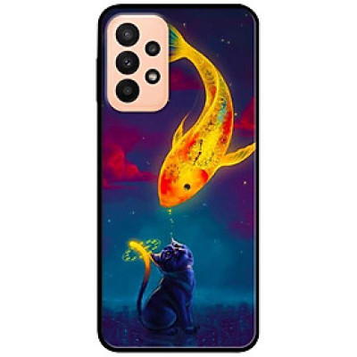 Ốp lưng dành cho Samsung A13 4G mẫu Mèo Và Cá