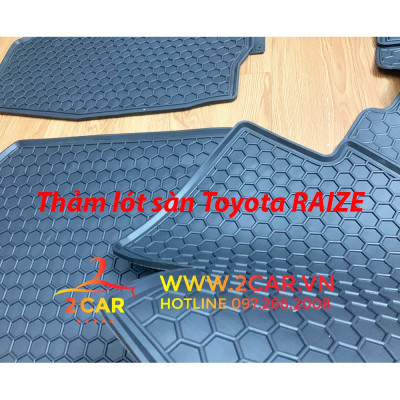 Thảm sàn, Thảm lót sàn xe Toyota RAIZE 2021-2022 cao su đúc, vân tổ ong, không mùi, MẪU MỚI