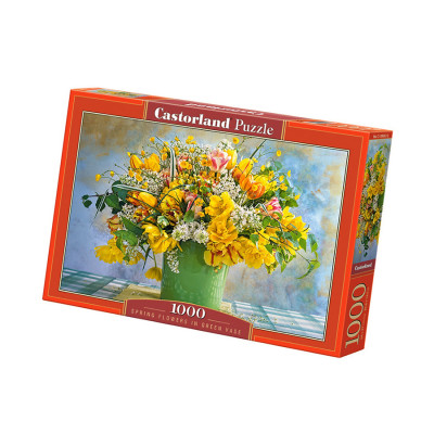 Xếp hình puzzle Spring Flowers in Green Vase 1000 mảnh CASTORLAND C1045672