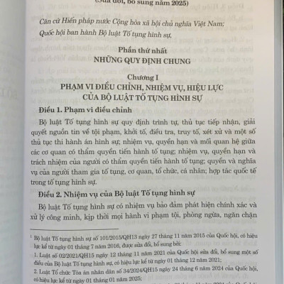 Bộ luật Hình sự, Bộ luật Tố tụng Hình sự (sửa đổi, bổ sung năm 2025)