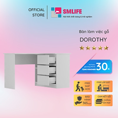 Bàn vi tính chữ L bằng gỗ công nghiệp MDF SMLIFE Dorothy