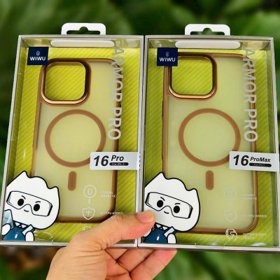 Ốp Lưng Trong Suốt Hỗ Trợ Sạc Từ Tính cho iPhone 16 Pro Max hiệu Wiwu FGG - 012 màu vàng Sa Mạc - Hàng chính hãng