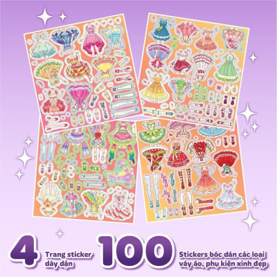 Sách - Thời Trang Công Chúa Mặt Trăng - Bóc Dán Hơn 100+ Stickers Váy, Phụ Kiện Xinh Đẹp Cho Bé Gái - Megabook