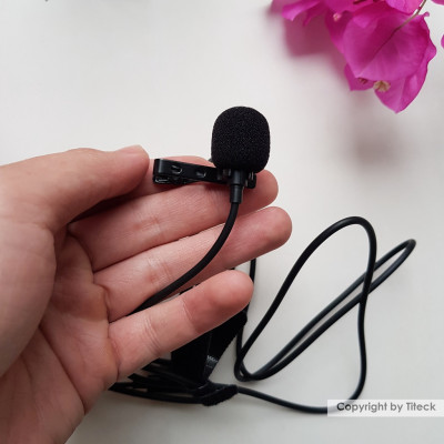 Mic Thu Âm Chân 3.5mm Dành Cho Điện Thoại, Máy Quay, Máy Trợ Giảng Kèm Jack Tai Nghe 3.5mm Micro - Hàng Chính Hãng