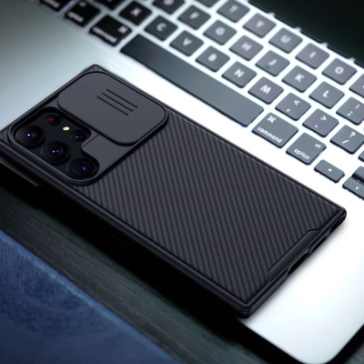 Ốp lưng chống sốc cho Samsung Galaxy S23 Ultra bảo vệ Camera hiệu Nillkin Camshield Pro chống sốc cực tốt, chất liệu cao cấp, có khung & nắp đậy bảo vệ Camera - hàng nhập khẩu