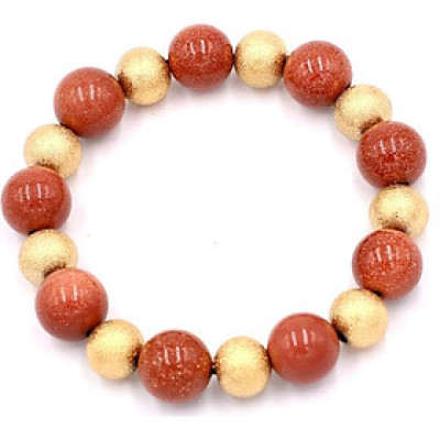 Chuỗi đeo tay - kim sa nâu 12 ly VKSHVM1 - hợp mệnh Thổ, mệnh Mộc