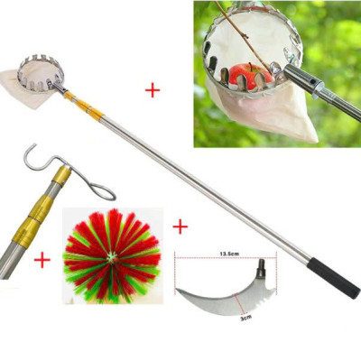 Dụng Cụ Hái Trái Cây Inox Rút Dài 6M – Bộ Sào Vợt + 4 Phụ Kiện Hàng Xịn Loại 1