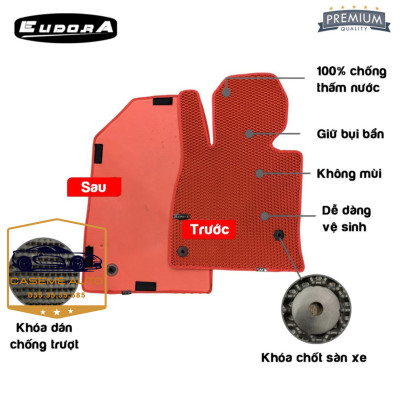 [HYUNDAI KONA] Thảm Trải Sàn, Lót Sàn Ô Tô Cao Su Eudora CloudFoam Thiết Kế Theo Xe Dành Cho Xe HYUNDAI KONA, Chống Nước, Không Mùi, Ngăn Bụi Bẩn, Dễ Vệ Sinh - Hàng Chính Hãng