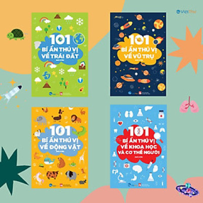 Sách Bách Khoa - Combo 4 cuốn 101 Bí Ẩn Thú Vị - Trái Đất + Vũ Trụ + Động Vật + Khoa Học Và Cơ Thể Người (VT)