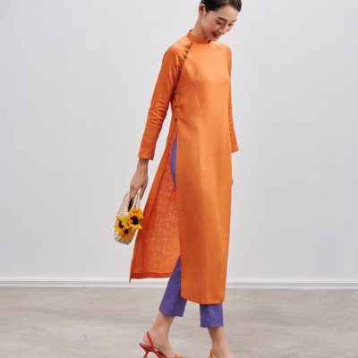 Áo Dài Raglan Linen Mơ Nghiền ADA001 thời trang thiết kế Hity