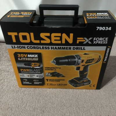 Máy khoan pin 20v công nghiệp Tolsen 79034 (có búa)- Hàng chính hãng