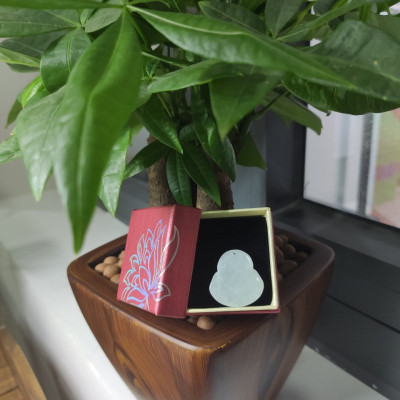 Mặt Dây Chuyền Đá Cẩm Thạch Phật Di Lạc Nhỏ 22mm CV0114