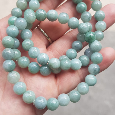 Vòng chuỗi đá cẩm thạch tự nhiên xanh ngọc nhẹ nhàng đẹp sang may mắn Size vòng hạt 8mm Hợp nữ mệnh Thủy Mộc hỏa rẻ đẹp