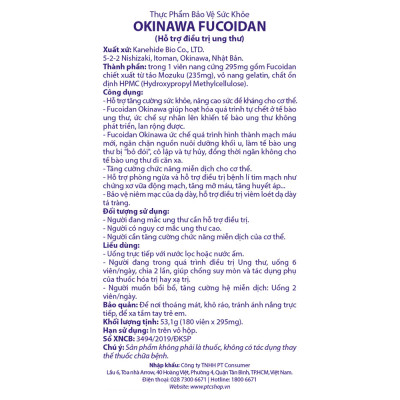 3 hộp Okinawa Fucoidan Kanehide Bio 180 viên