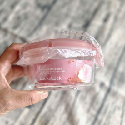 Hộp Bảo Quản Thủy Tinh LocknLock Khóa 4 Cạnh Kín Hơi,Sử Dụng Trong Lò Vi Sóng, Lò Nướng LLG823-400ml