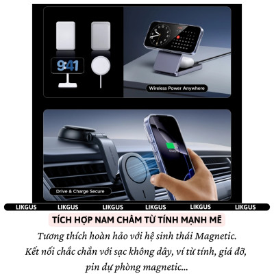 ốp lưng chống sốc sạc từ tính nam châm màng bảo vệ viền camera trong suốt cho iPhone 17 Pro Max / 17 Air / iP 17 Pro / 17 hiệu Likgus Lin Camshield Magnetic N52 - Chống sốc 2m, túi khí ẩn 4 góc, chống va đập, độ trong full HD - Hàng nhập khẩu