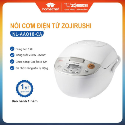 Nồi cơm điện tử Zojirushi NL-AAQ18-CA, dung tích 1.8L-820W, sản xuất tại Nhật Bản, bảo hành 3 năm | HÀNG CHÍNH HÃNG