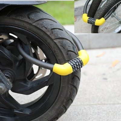 Combo Khóa xe đạp 5 số vàng + Đèn pha siêu sáng + Đồng hồ xe đạp không dây + Đèn led hậu