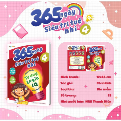 Sách - 365 Ngày Siêu Trí Tuệ Nhí - Phát Triển Tư Duy Logic IQ Cho Trẻ Em 4 - Megabook