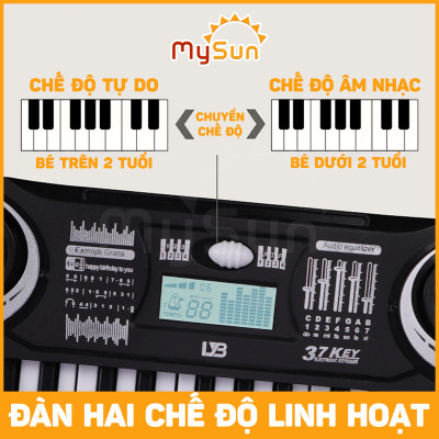 Đàn Piano Organ mini đồ chơi nhạc cụ đánh đàn cho bé có nhạc tặng kèm PIN