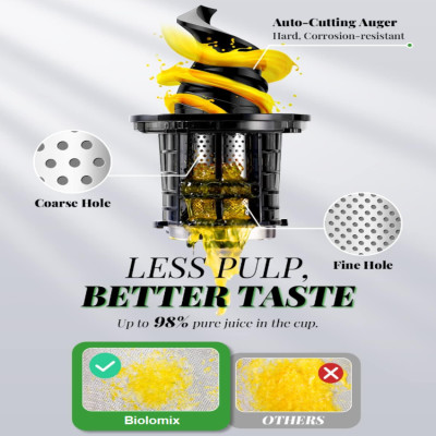 Máy ép trái cây tốc độ chậm Biolomix SJ-017,  chất liệu vỏ nhựa Tritan an toàn, dễ vệ sinh- Hàng chính hãng