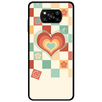 Ốp lưng dành cho Xiaomi Poco X3 mẫu Tim Ô Vuông Nhiều Màu