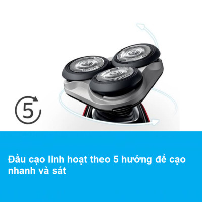 Máy cạo râu khô và ướt cao cấp Philips S5390/12 có đầu tỉa tóc mai và ria mép - Hàng nhập khẩu