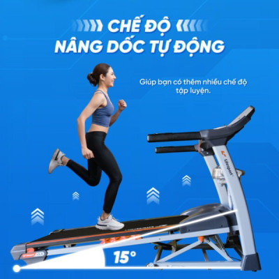 Máy Chạy Bộ Lifesport LS-6, Máy Chạy Bộ Có Tay Cầm Cảm Biến Nhịp Tim, Vùng Chạy Rộng Rãi  Với 7 Lớp Chống Trượt
