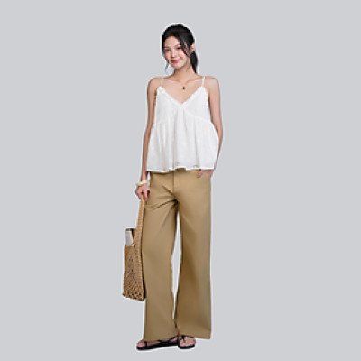 Quần ống rộng nữ quần kaki nữ dáng suông basic dễ phối đồ Brian Miều Est.2013