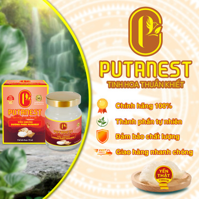 Yến chưng Đường phèn PUTANEST hộp quà tặng cao cấp 12 hũ 70ml đẹp da ngủ ngon tăng sức đề kháng