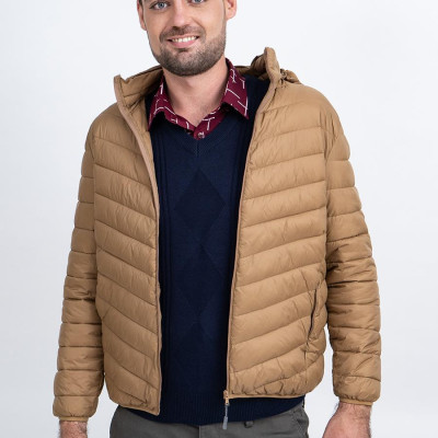 Áo Jacket nam Novelty 03 lớp lông vũ màu nâu NJKMMTMNLR1805314