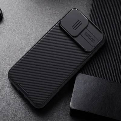 Ốp lưng chống sốc nắp trượt bảo vệ camera cho iPhone 16 / 16 Plus / 16 Pro / 16 Pro Max hiệu Nillkin Camshield - Viền TPU, đệm khí chống sốc, Lưng nhám PC - Hàng nhập khẩu