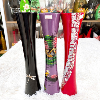 Bình ly sơn mài Thanh Bình Lê cao cấp nhiều họa tiết size 30x7 cm