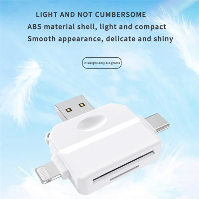 Đầu đọc thẻ nhớ SD, TF đa năng 3in1 Type c, L, USB dùng cho điện thoại, laptop, máy ảnh - Hàng nhập khẩu