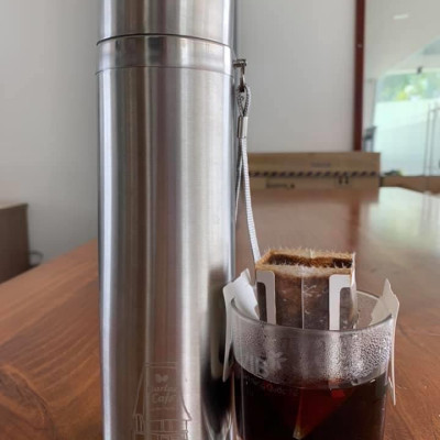 Combo 4 hộp Cà phê túi lọc hiệu Darlac Café Hộp 150g (10 túi ) - Tặng bình giữ nhiệt và ly thủy tinh cao cấp