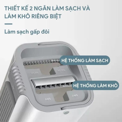 Bộ lau nhà Plus 2 ngăn tự vắt, cây lau nhà xoay 360 độ giúp lau sàn làm sạch