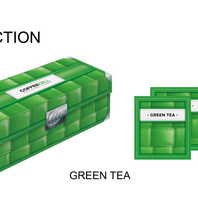 Combo 5 Gói Trà Xanh Với Nhân Sâm Trắng Thượng Hạng COFFEECELL (5 gói x 3g) - Trà nguyên lá ngọt thanh, Chống oxy hóa, Tăng cường tập trung - Hàng Chính Hãng