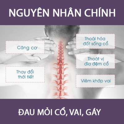 Đai chườm nóng thảo dược Cổ Vai Gáy Ngải cứu Đông Y giảm đau nhức mỏi thoái hóa cổ vai gáy