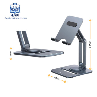 Giá đỡ tablet hàng chính hãng Baseus BS-LVN051-TB-GY chất liệu kim loại, có thể xoay 360 độ, điều chỉnh linh hoạt
